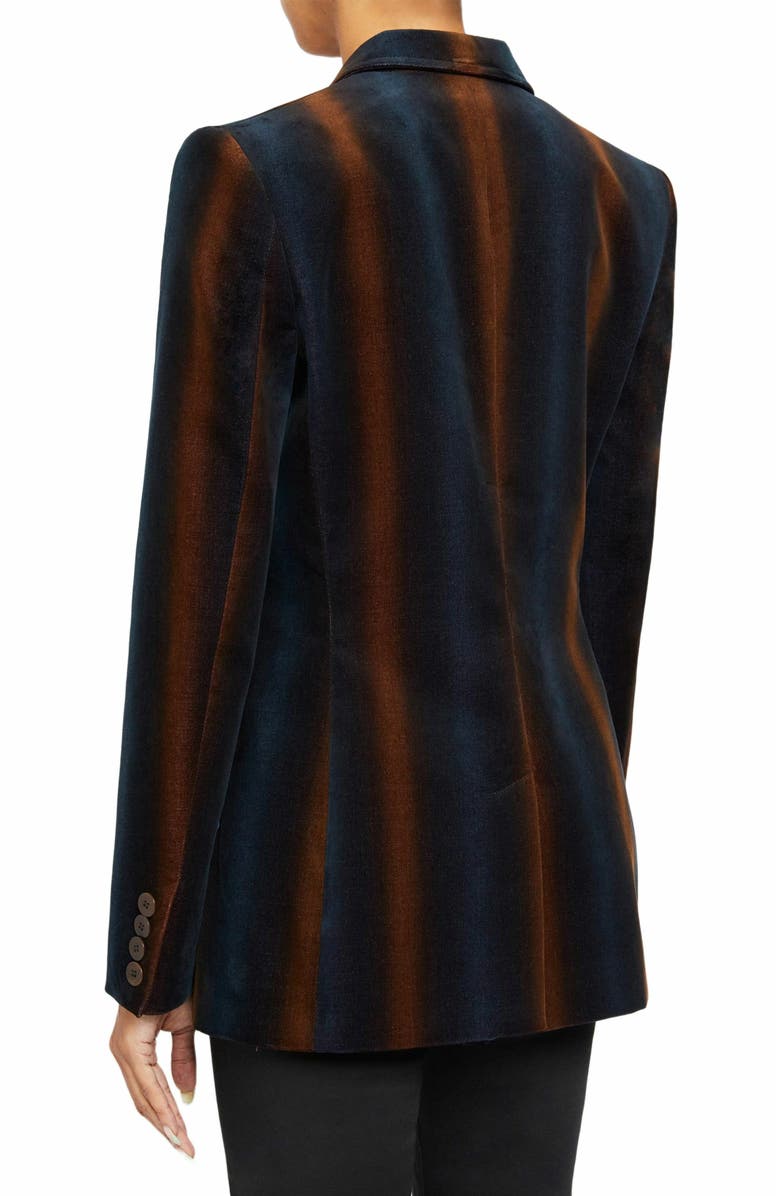 Santorelli ENRICA Double Button Blazer in Ombre Striped Velvet, Alternate, color, 