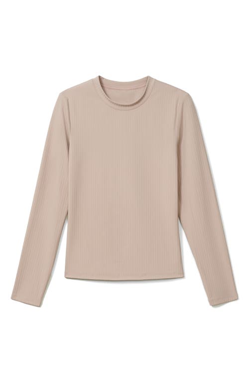 Shop Rhone Modern Rib Long Sleeve Knit T-shirt In Rose Dust