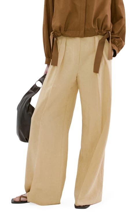 Pleated Wide Leg Pants
