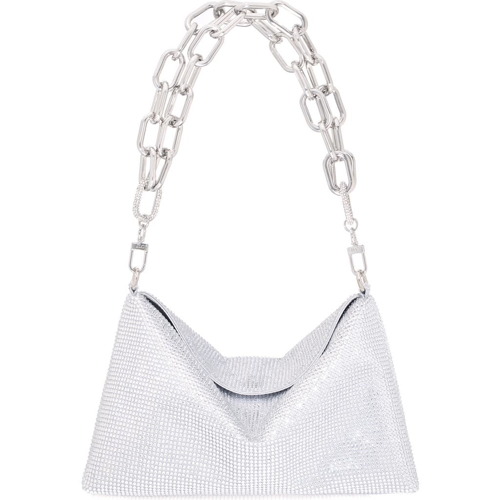 Judith Leiber Couture Bowie Crystal Embellished Slouchy Clutch In Gray