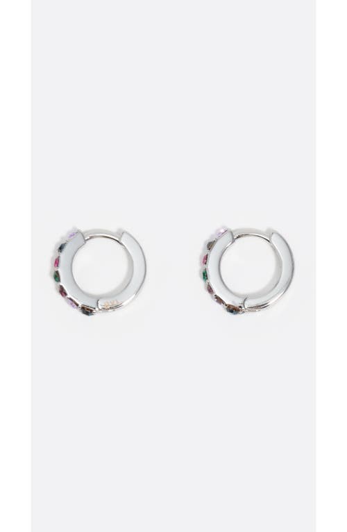 Bimba Y Lola Mini Hoop Earrings With Crystal In Silver