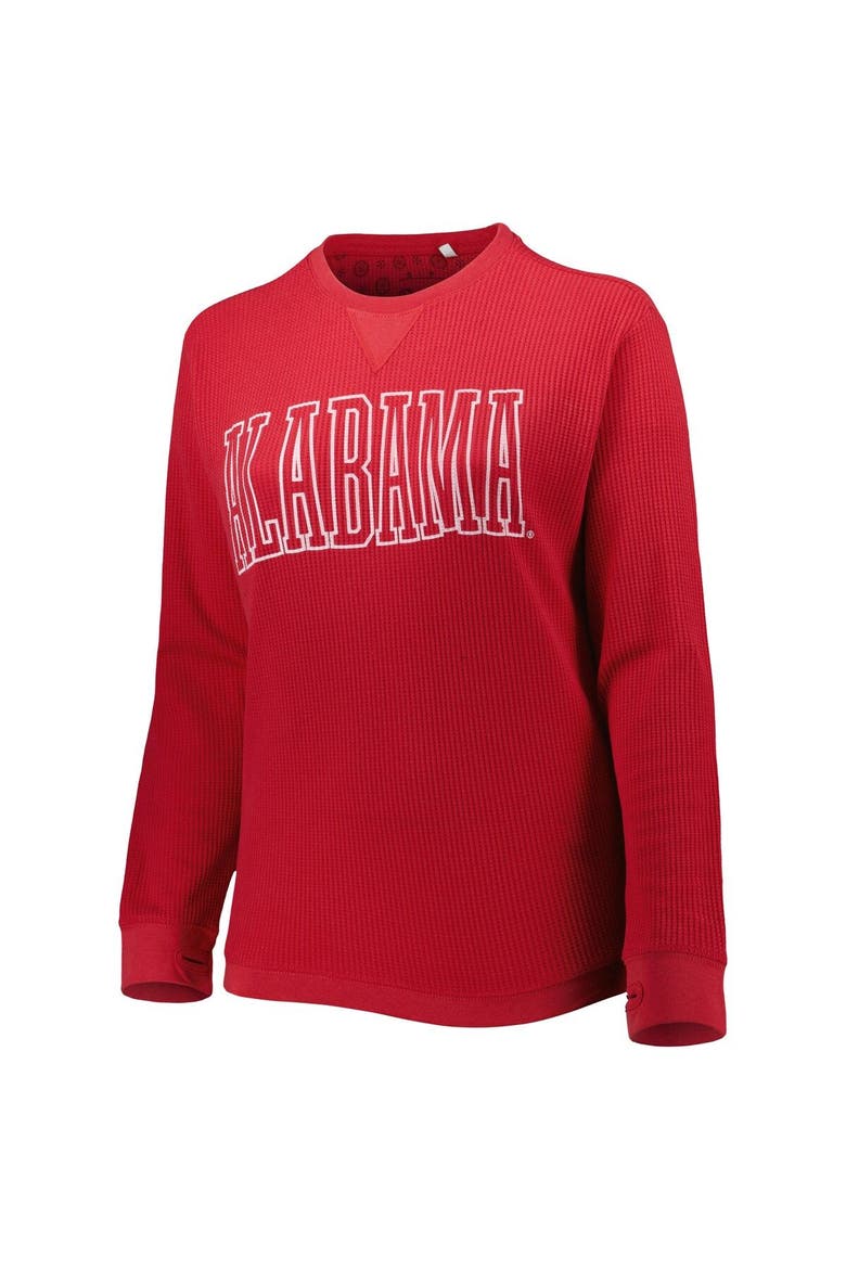 Women's Pressbox Crimson Alabama Crimson Tide Surf Plus Size Southlawn Waffle-Knit Thermal Tri-Blend Long Sleeve T-Shirt, Alternate, color, Crimson