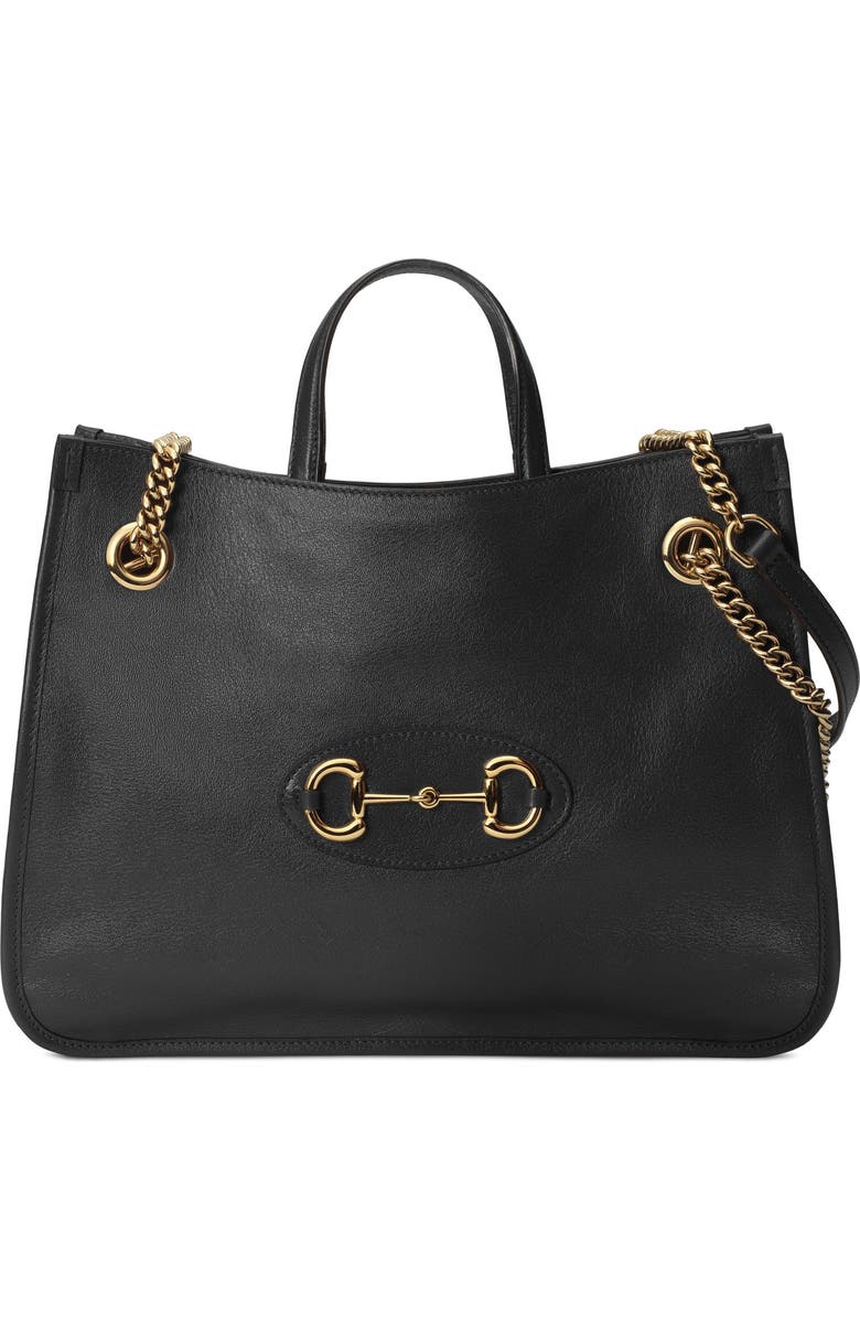 Gucci Medium 1955 Horsebit Convertible Leather Tote, Main, color,