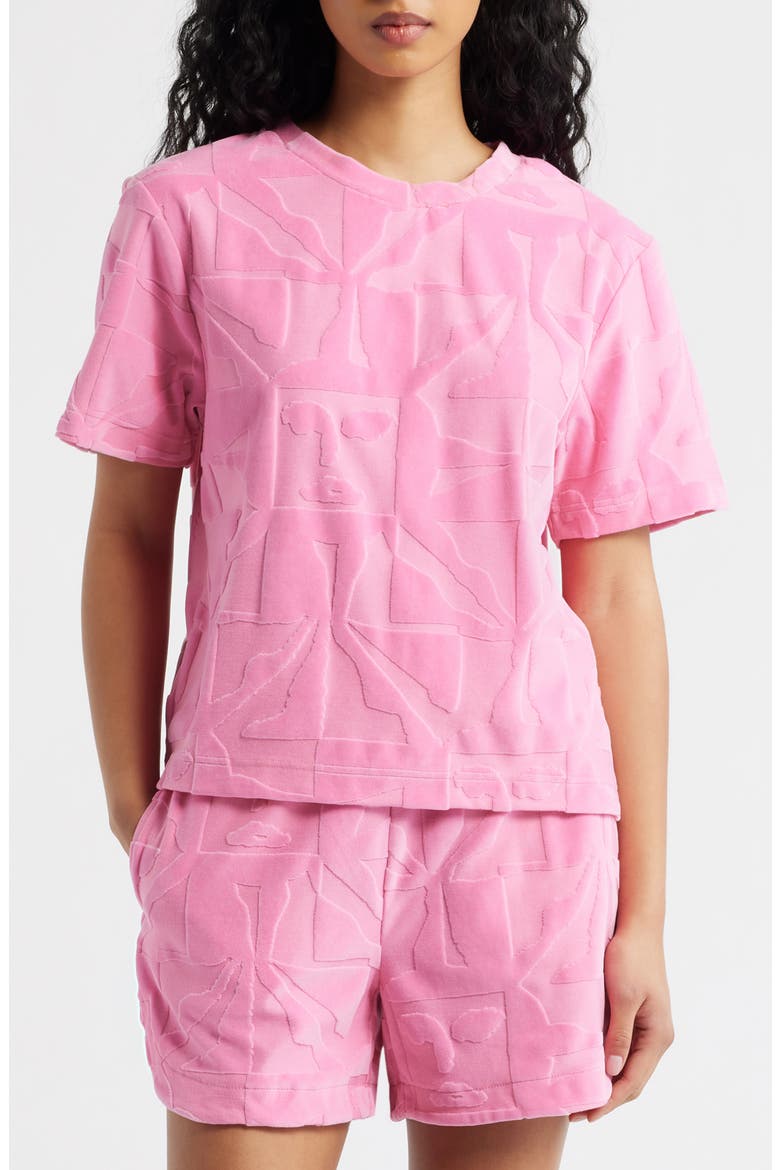 Textured French Terry Shirt, Main, color, WILD ORCHID