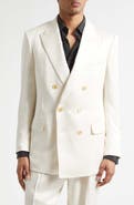 TOM FORD Double Breasted Silk Peached Gabardine Jacket