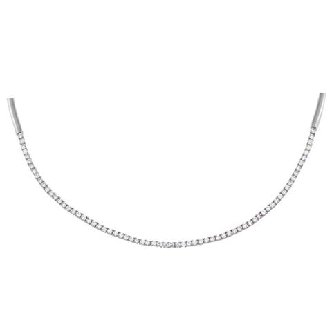 CZ Half Tennis Thin Collar Choker Necklace