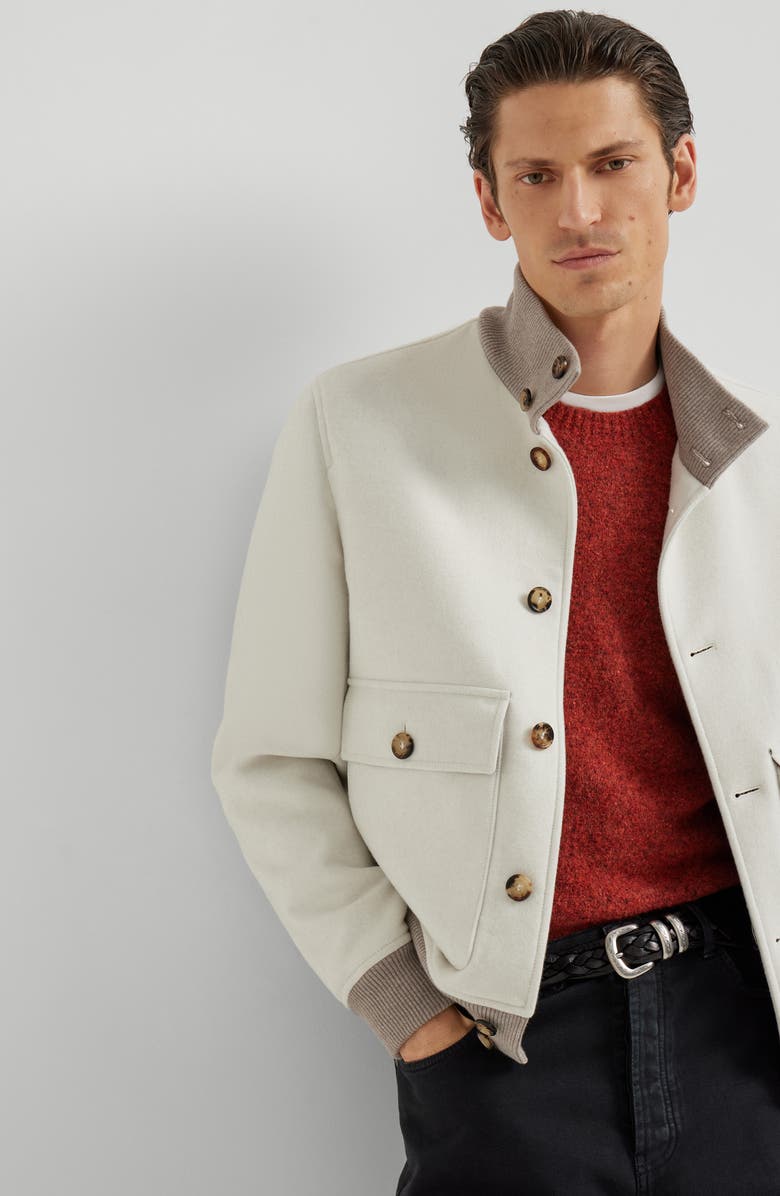 Brunello Cucinelli Hand-crafted bomber jacket, Alternate, color, Panama