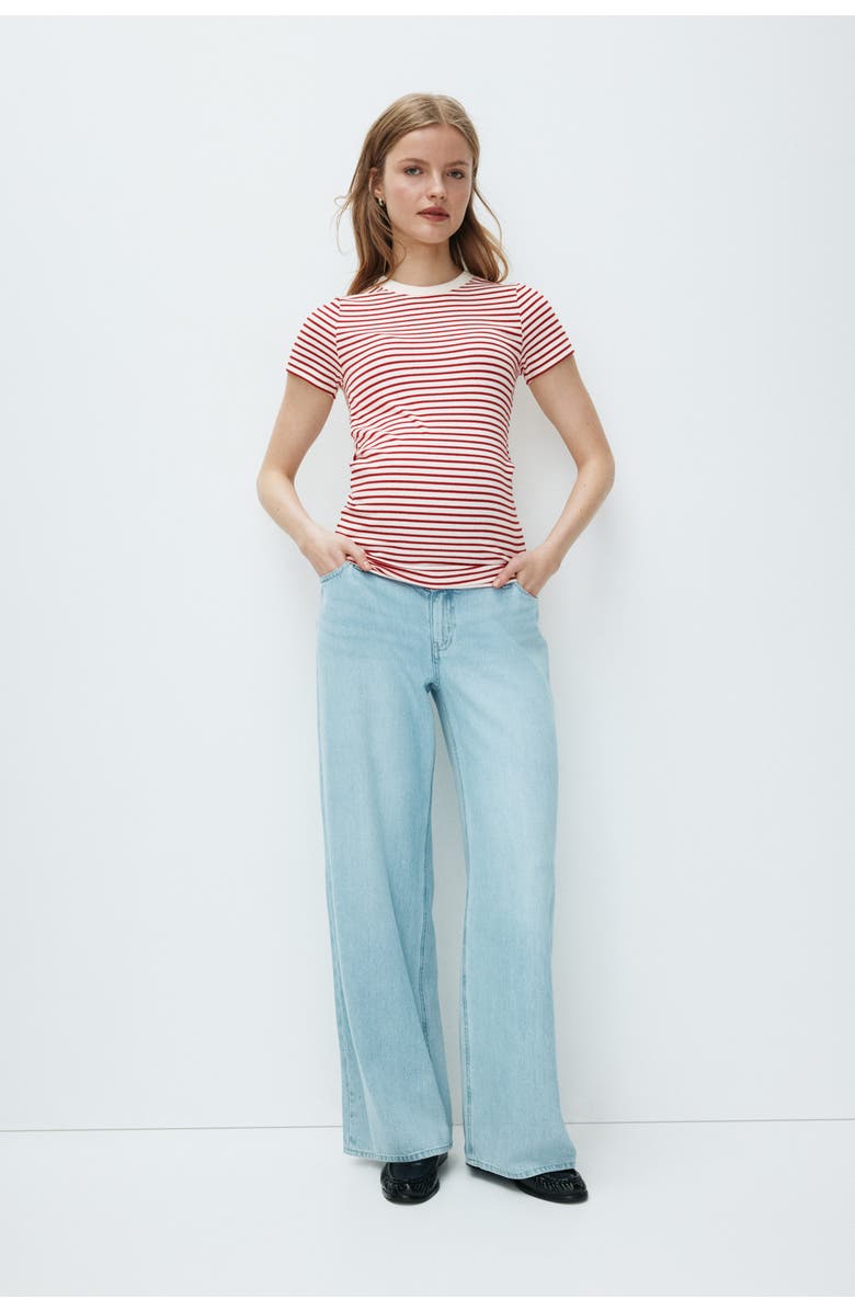 H&M Mama Ribbed Top, Alternate, color, Cream/Black Striped