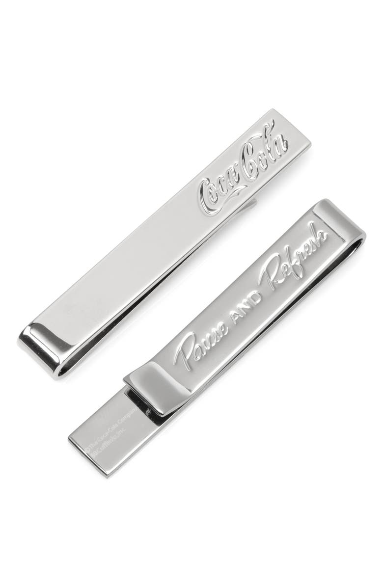Cufflinks, Inc. Men's Coca-Cola Hidden Message Tie Bar, Alternate, color, Silver