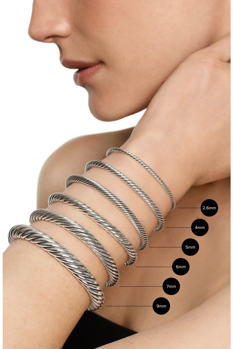 Cablespira® Flex Bracelet, 4mm, Alternate, color, SILVER