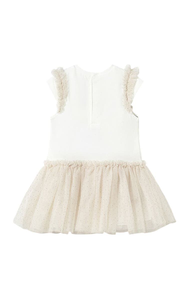 Mayoral Sleeveless Floral Ruffle Dress, Alternate, color, Champagne