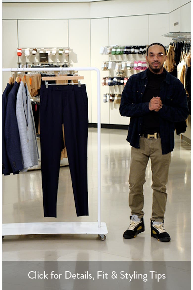 Ross Slim Fit Taper Leg Stretch Wool Pants video