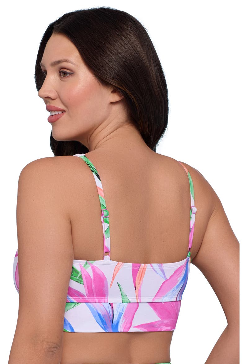 Supportive and Sculpting U-Wire Adjustable Midkini Swimsuit Top, Alternate, color, Birds of Paradise