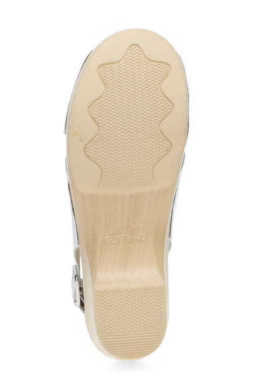 Dansko Sloane Slingback Platform Sandal In White Full Grain