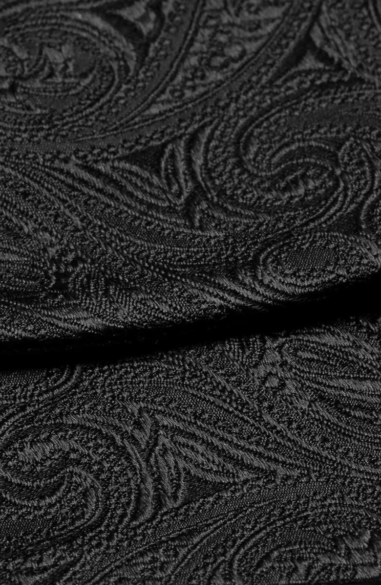 Eton Paisley Jacquard Silk Bow Tie, Alternate, color, Black