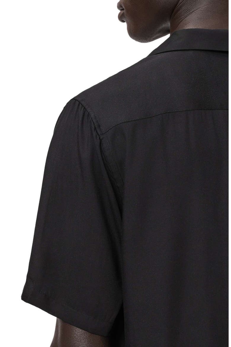 Parsons Floral Camp Shirt, Alternate, color, JET BLACK