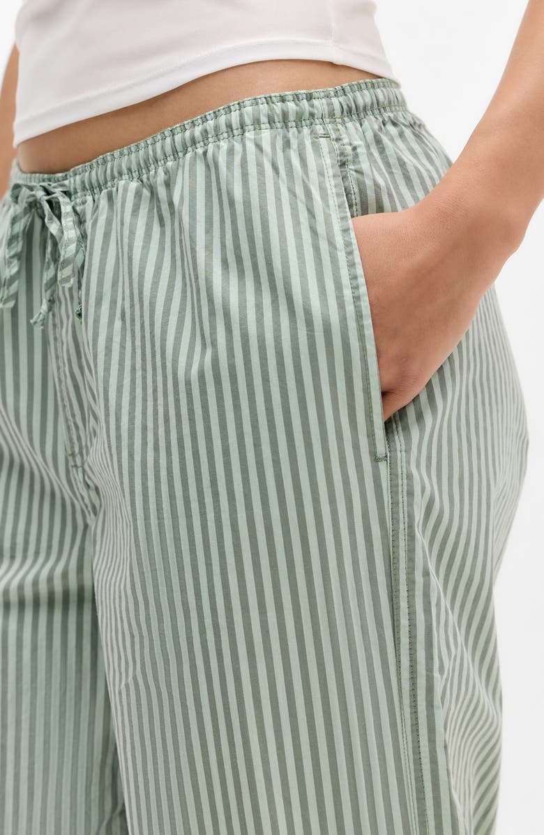 BDG Urban Outfitters Joey Stripe Cotton Drawstring Waist Pants, Alternate, color, Green