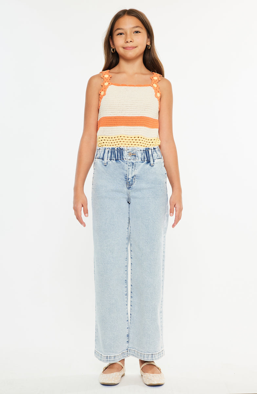 Kancan Rubi High Rise Wide Leg Kids Jeans In Blue