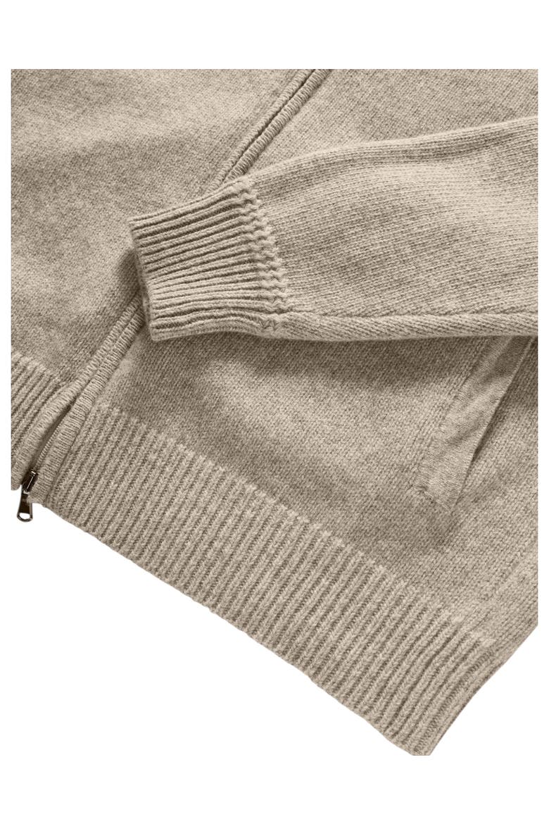 Graham Cashmere Blend Full Zip Sweater, Alternate, color, Natural