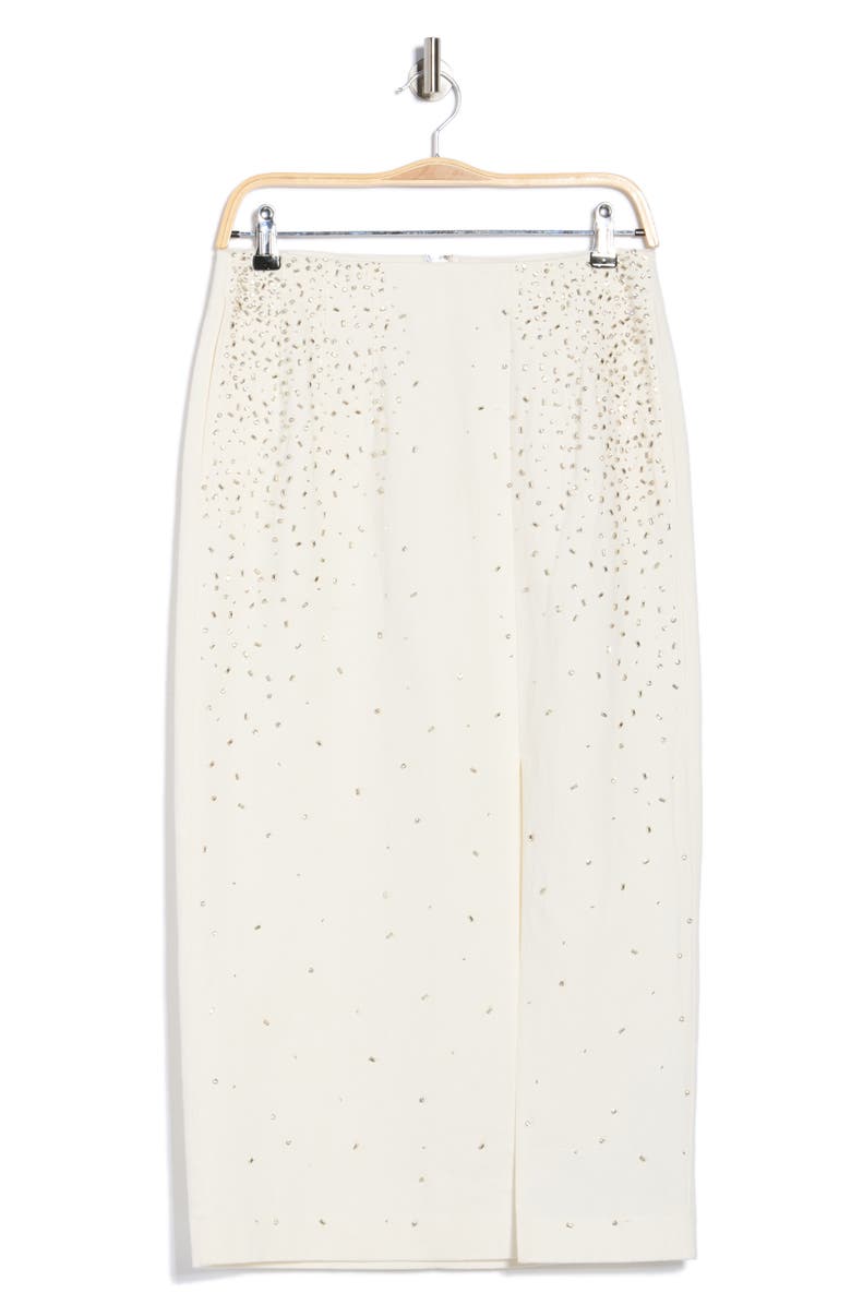 TWP Ladylike Crystal Embellished Pencil Skirt, Alternate, color, White
