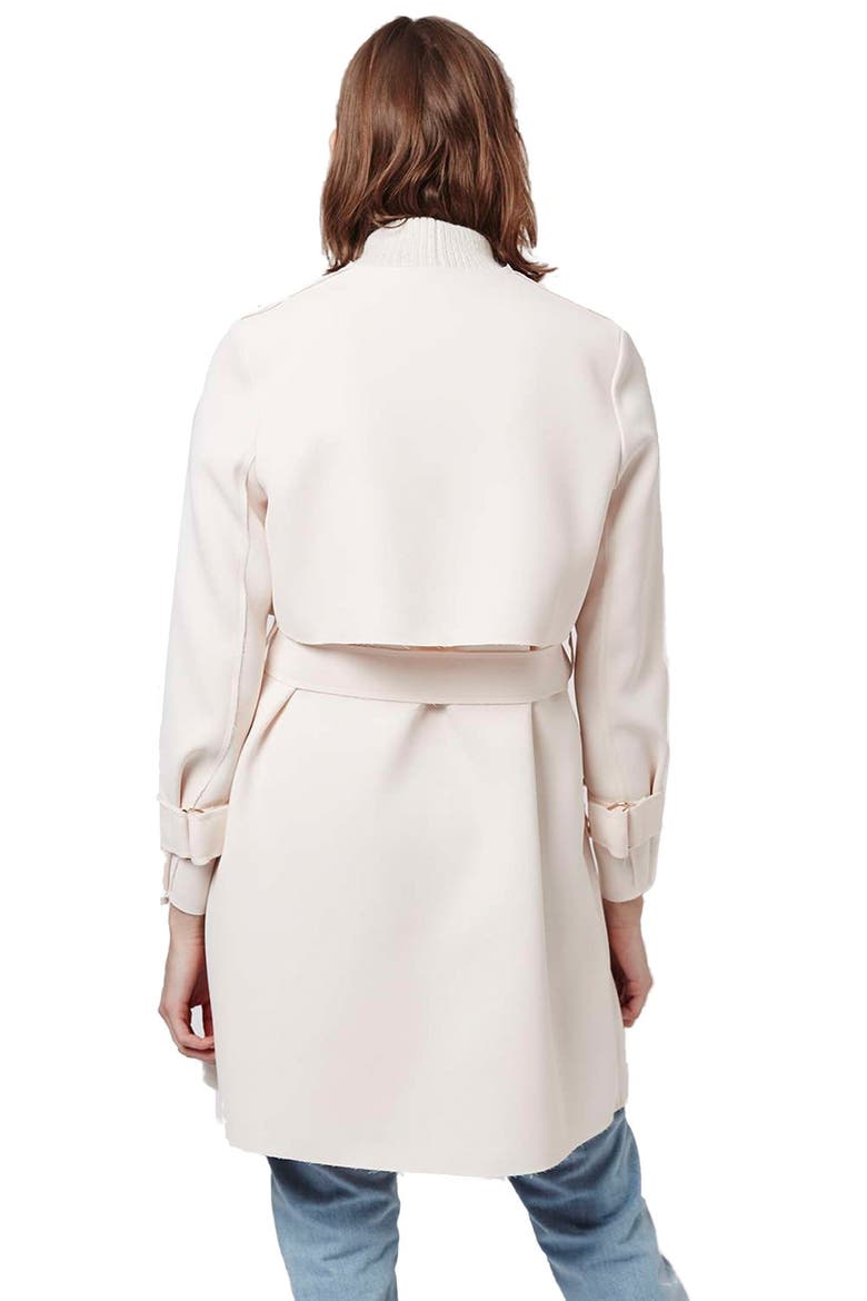 'Putty' Raw Edge Belted Coat, Alternate, color, NUDE