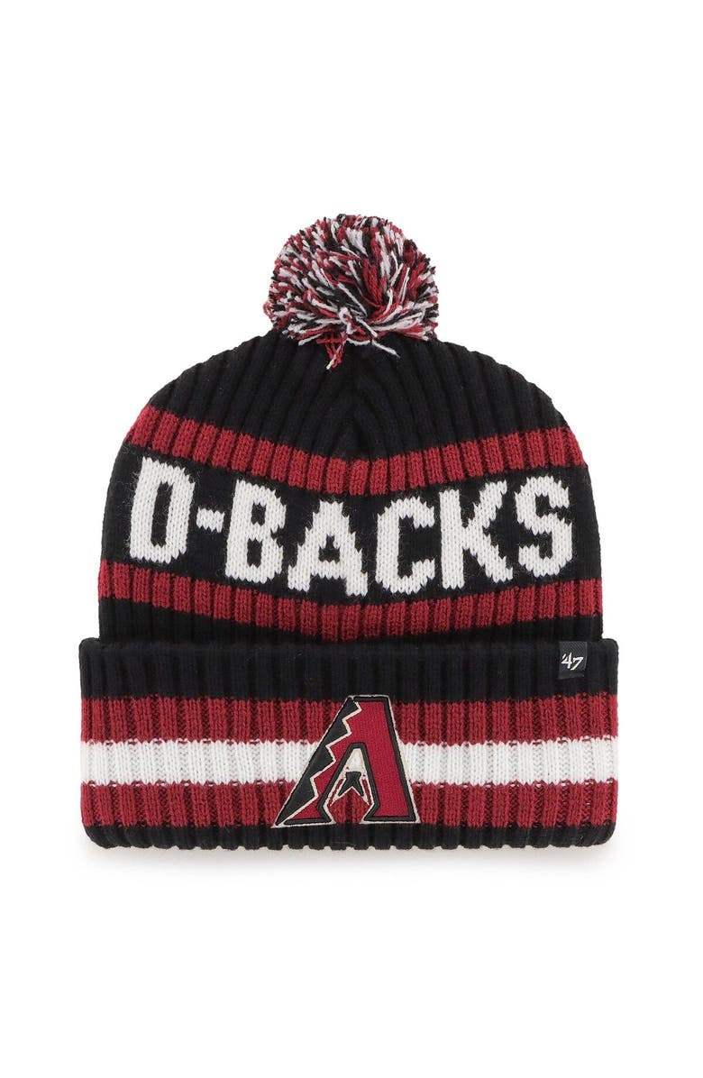 '47 Men's '47 Black Arizona Diamondbacks Bering Cuffed Knit Hat with Pom, Main, color, 