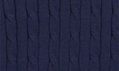 Pink Rose Kids' Cable Knit Polo Sweater In Blue