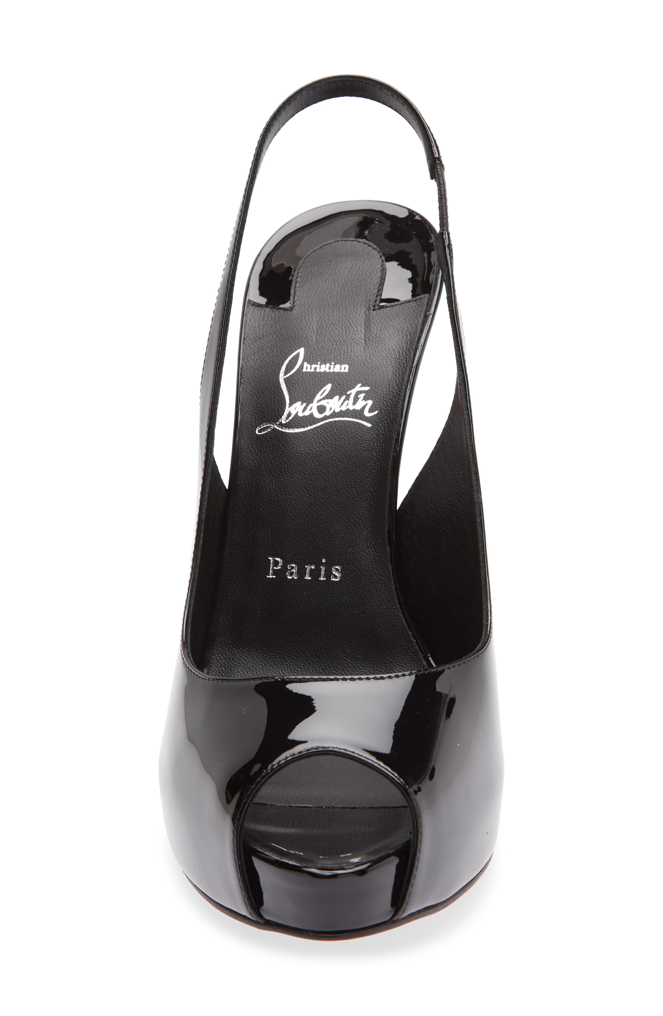 Christian Louboutin Lady Fanny Slingback Pump, Alternate, color, B439 Black/ Lin Black