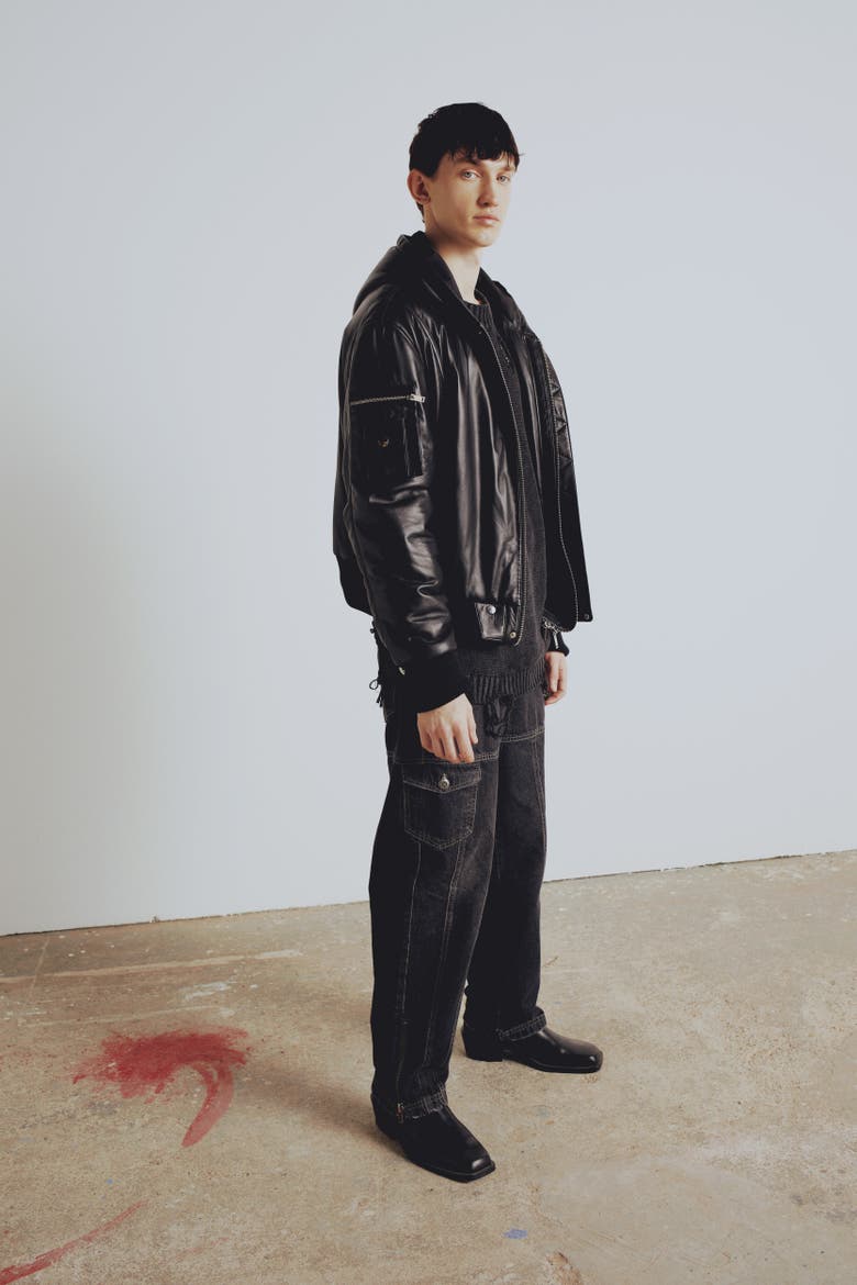 Your *Itch Bomber Leather Jacket, Main, color, Balck
