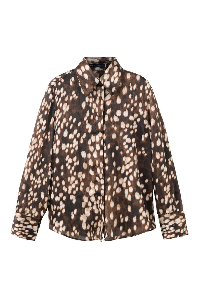 Dot Print Woven Shirt, Main, color, BROWN