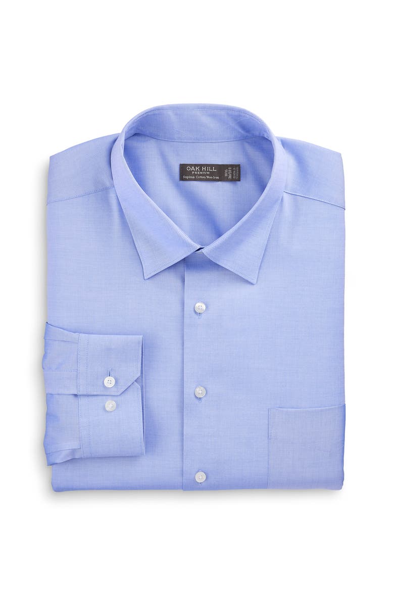 Big & Tall Stretch Pinpoint Dress Shirt, Main, color, BLUE