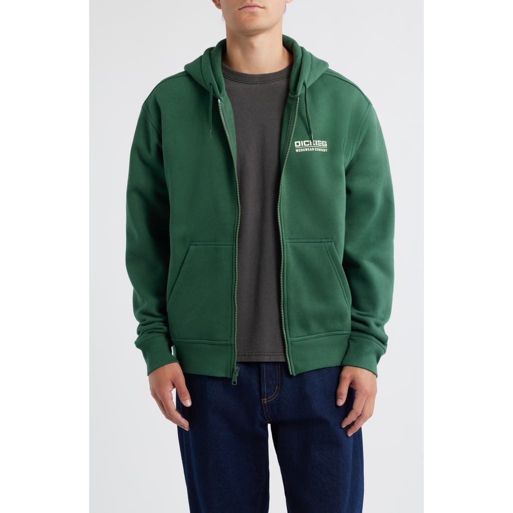 Dickies Mens Pine Needle Green Bolivar Graphic-print Cotton-jersey Hoody In Green