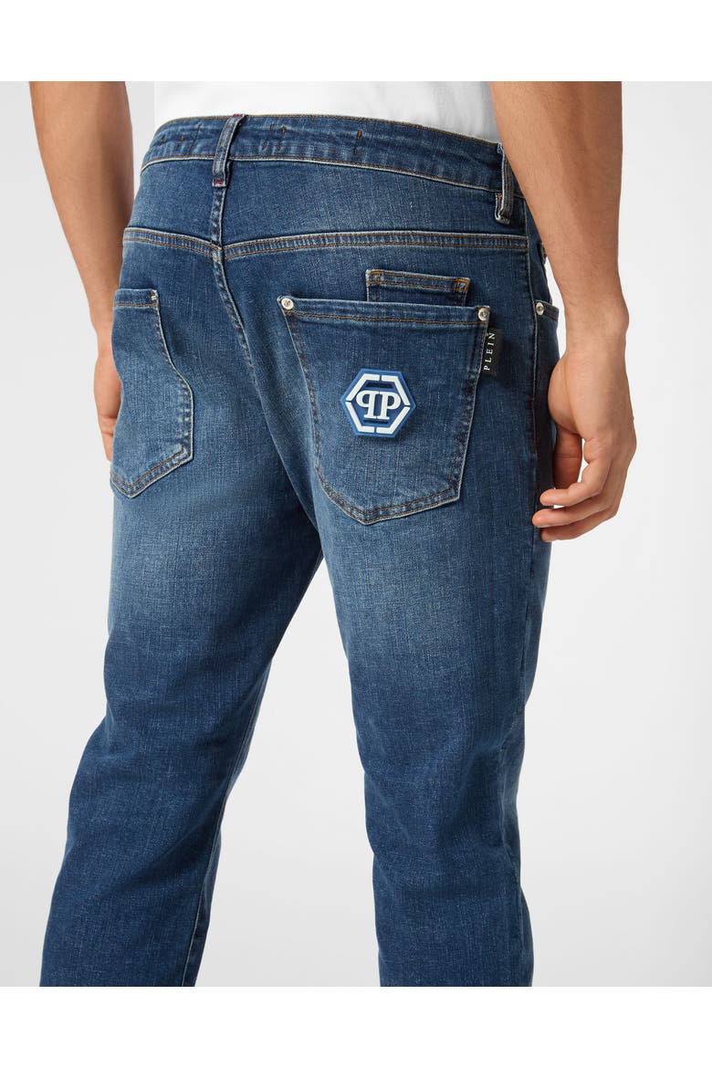 Denim Super Straight Cut Fit Trousers Hexagon Men, Alternate, color, BlueShark