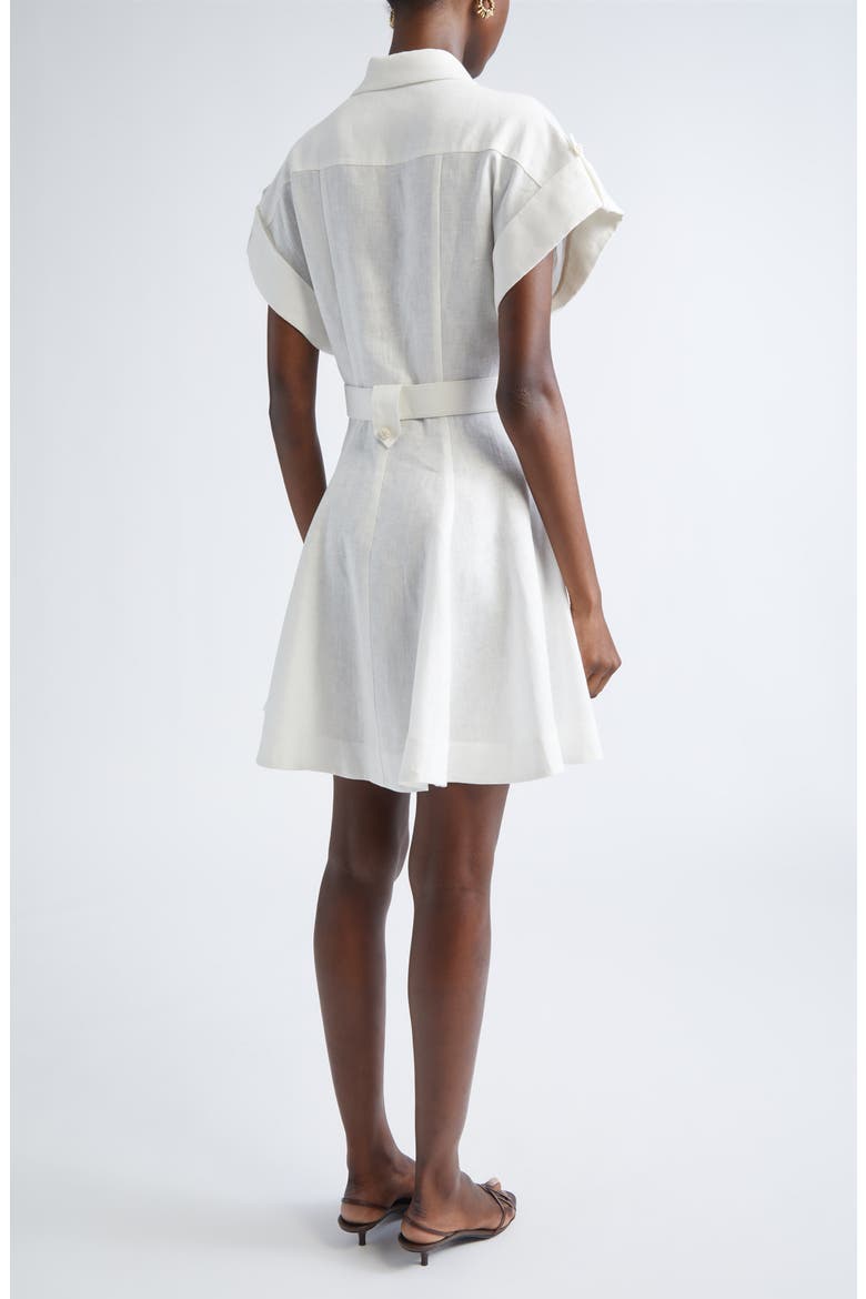 Awaken Belted Linen Shirtdress, Alternate, color, IVORY