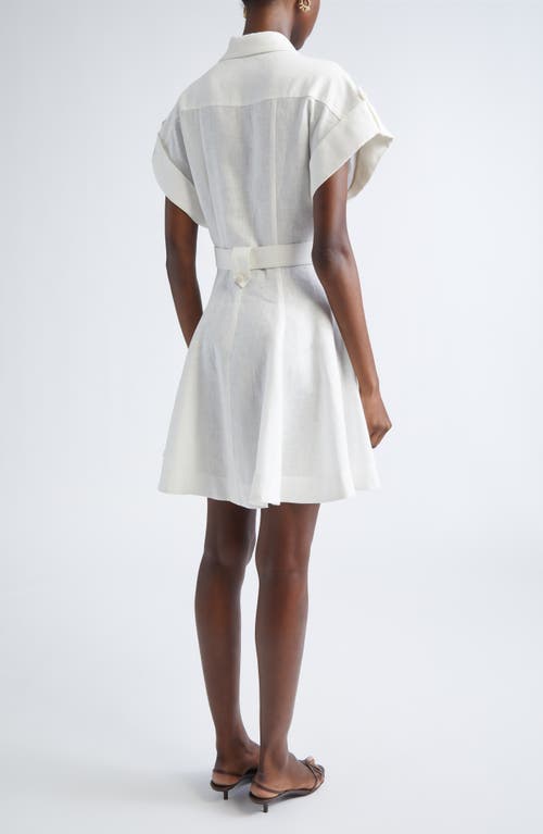 Zimmermann Awaken Belted Linen Shirtdress In White
