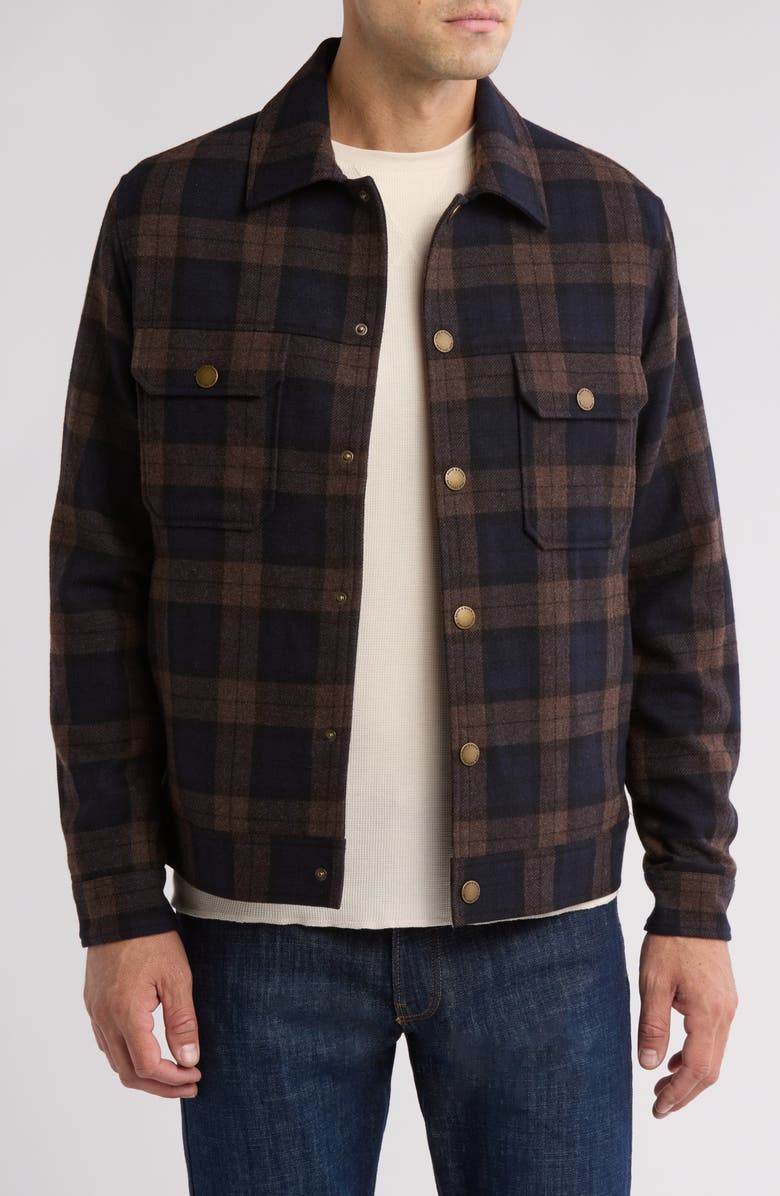 Rodd & Gunn Plaid Wool Blend Trucker Jacket, Main, color, 