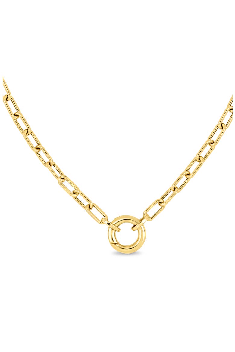 14k Gold Circle Charm Holder Necklace, Alternate, color, 14K YELLOW GOLD