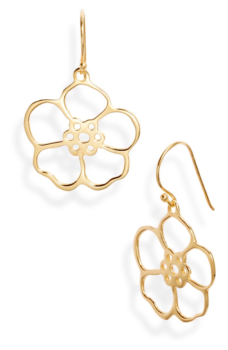 Kiara by Ki-Ele Violette Flower Drop Earrings, Main, color,