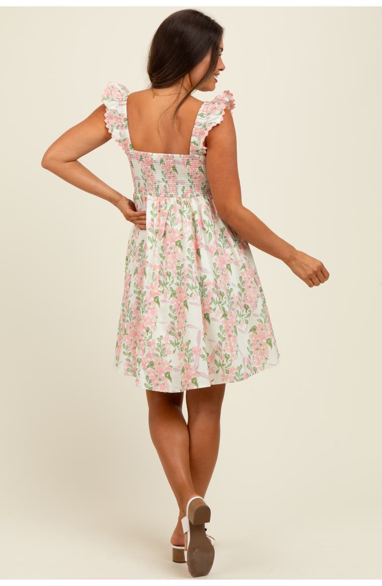 PinkBlush Floral Print Smocked Back Dress, Alternate, color, Pink