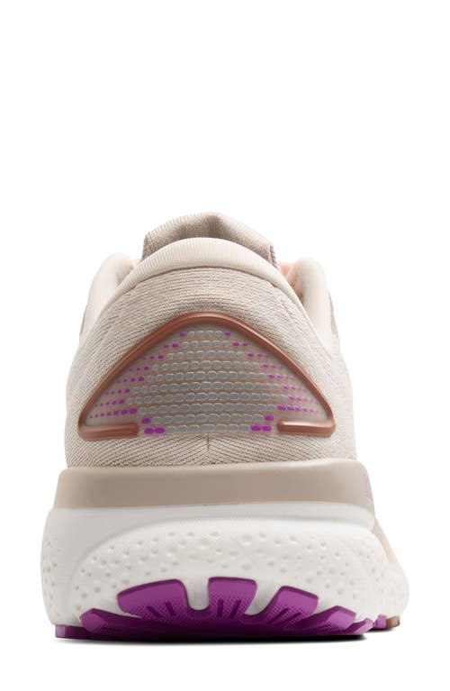 Brooks Ghost 16 Running Shoe In Almond Peach/coconut/purple