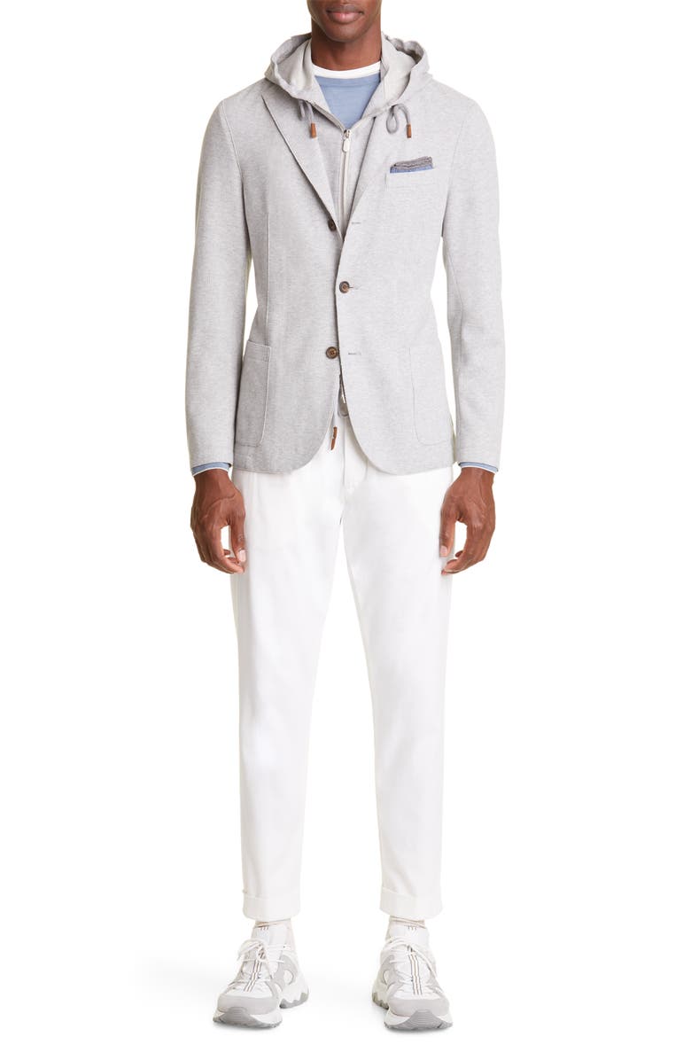 Eleventy Knit Sport Coat with Hooded Bib, Alternate, color,
