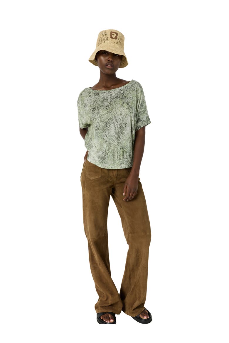Mariel Snakeskin Print T-Shirt, Alternate, color, Khaki Green