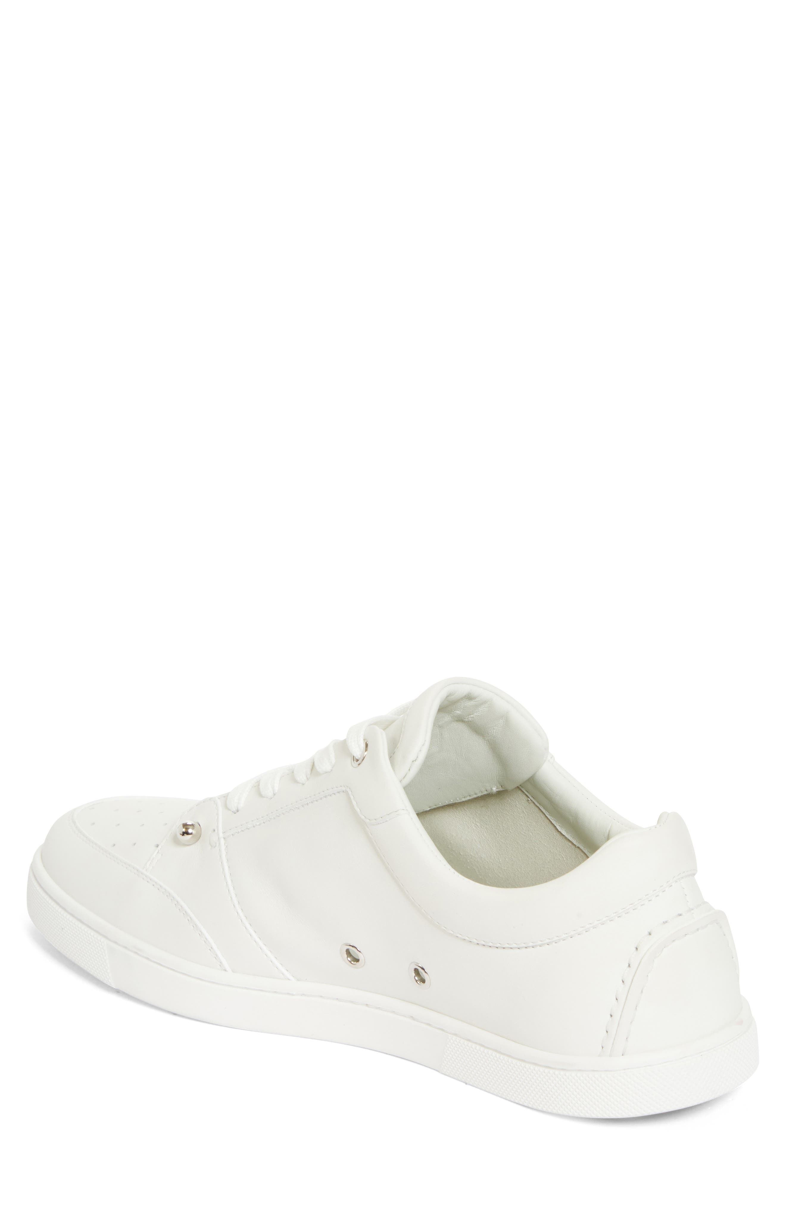 Christian Louboutin Chambelisneak Flat Low Top Sneaker, Alternate, color, White