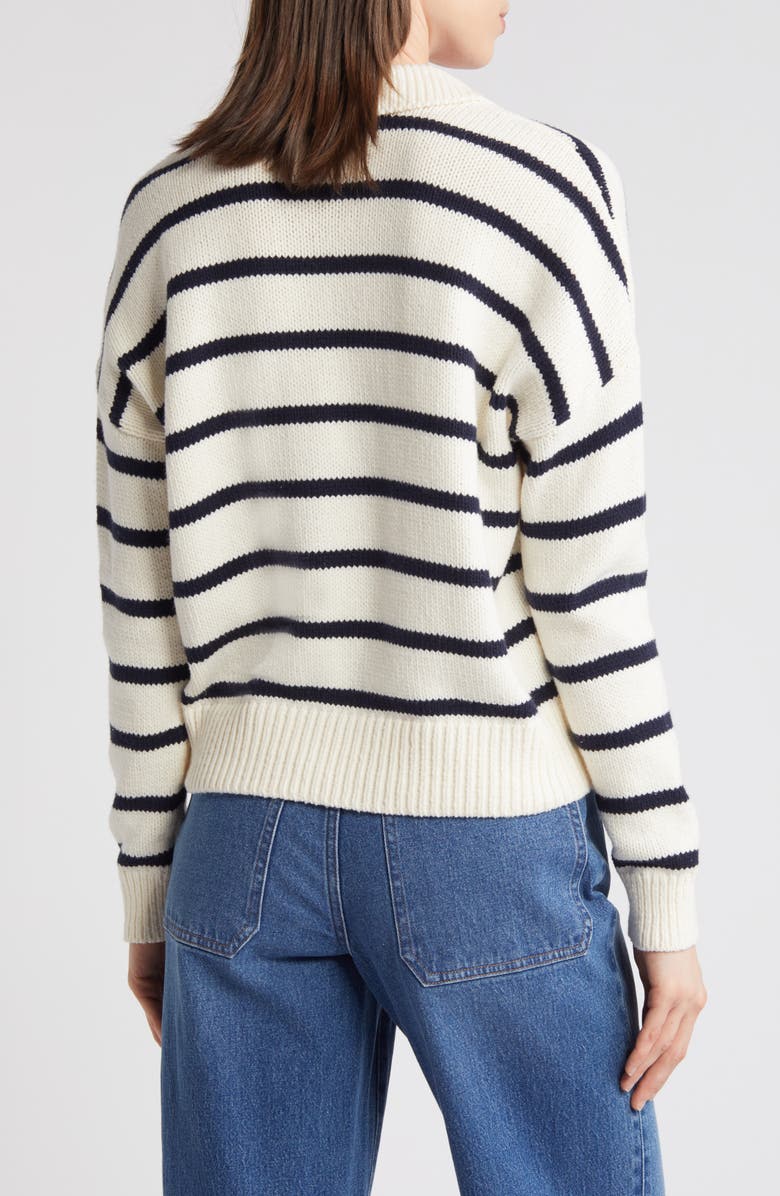 Madewell Dedham Stripe Polo Sweater, Alternate, color, 