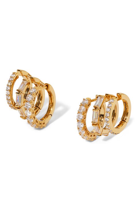 Delphine Triple Link Hoop Earrings