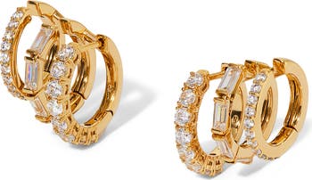 Delphine Triple Link Hoop Earrings