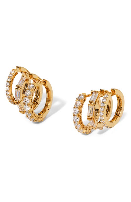 NADRI NADRI DELPHINE TRIPLE LINK HOOP EARRINGS 