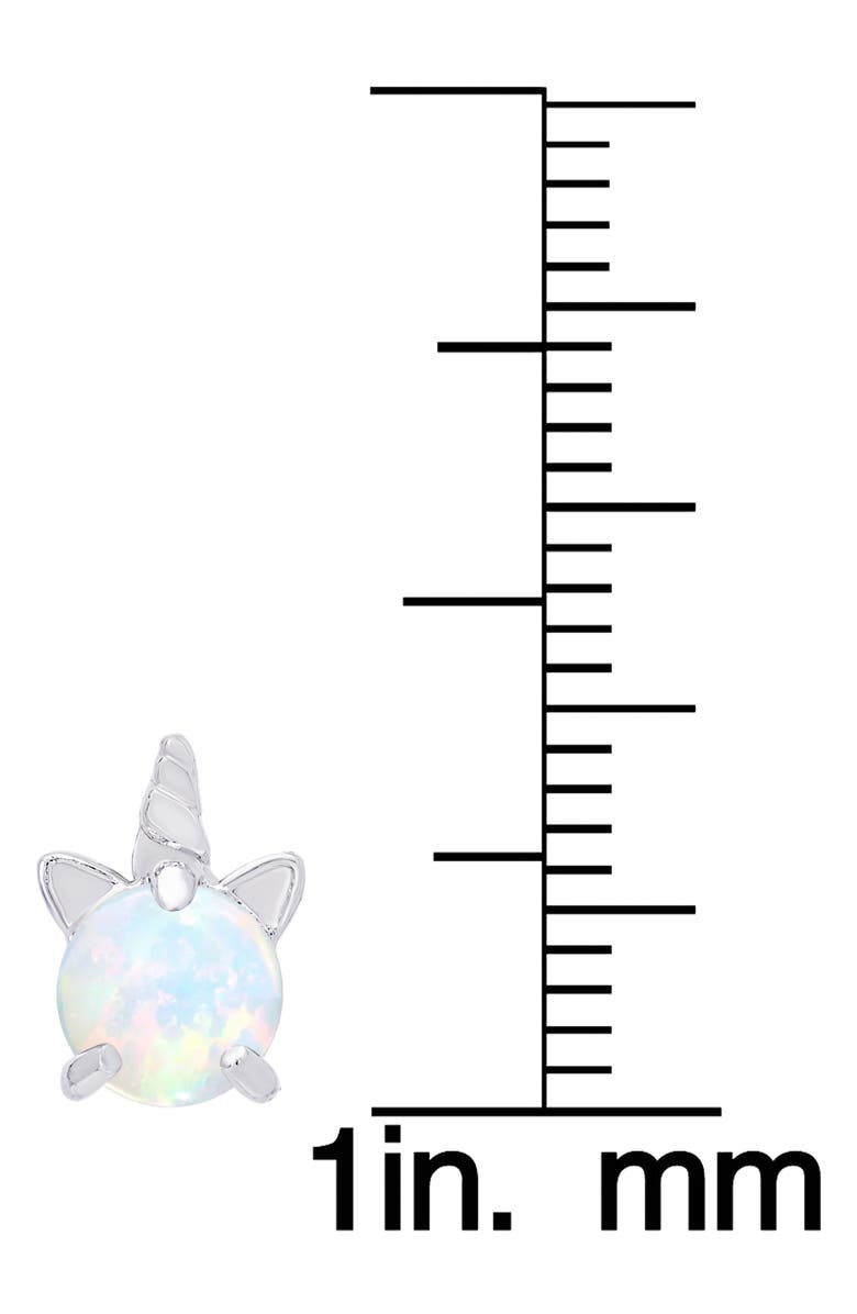 Lily Nily Kids' Lab Created Opal Unicorn Stud Earrings, Alternate, color, White