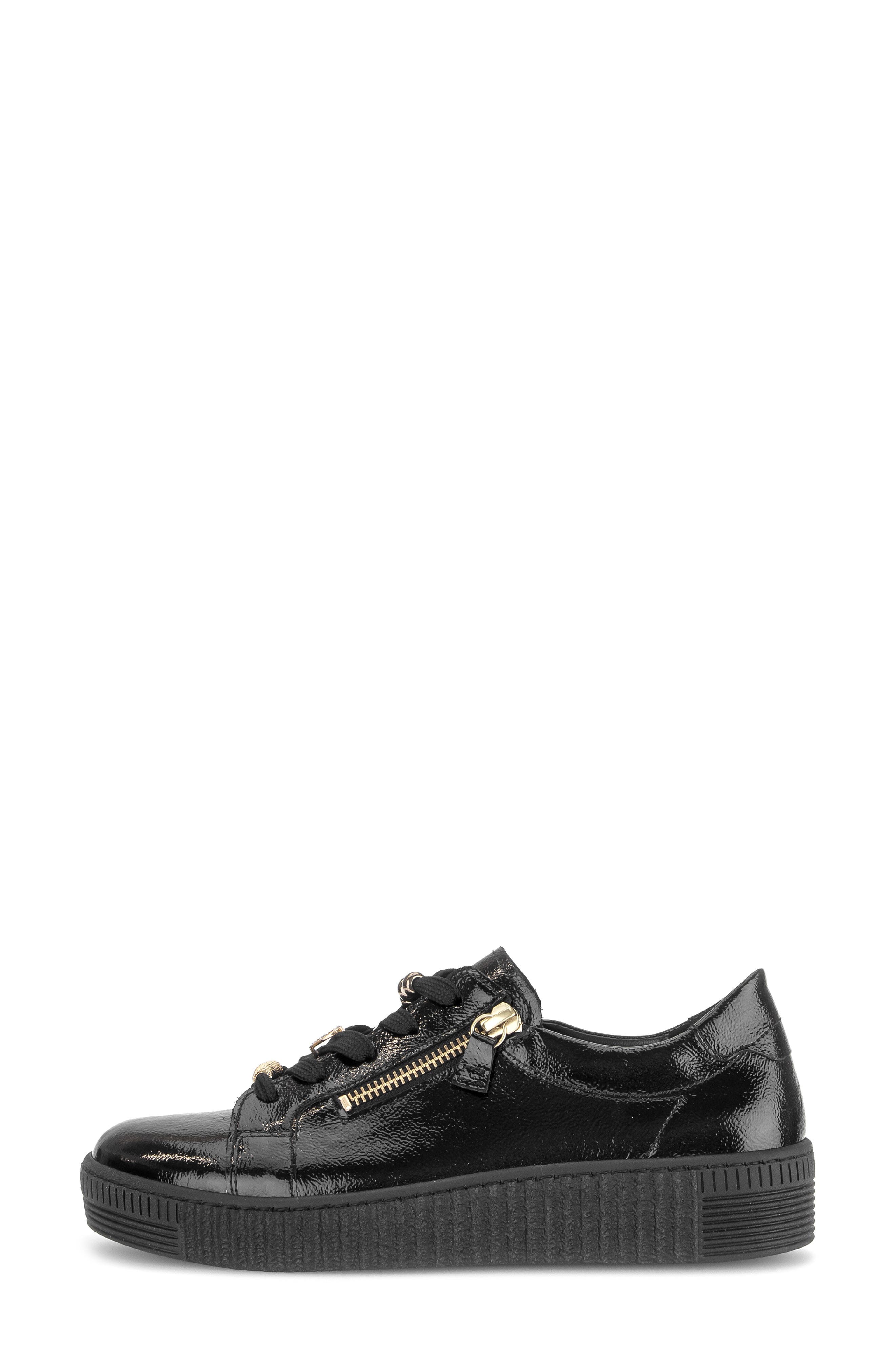 Collette Leather Sneaker, Alternate, color, BLACK BLACK
