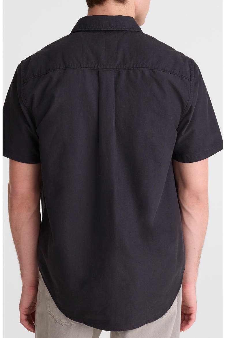 Allday Oxford Single Pocket Short Sleeve Button-Up Shirt, Alternate, color, LICORICE